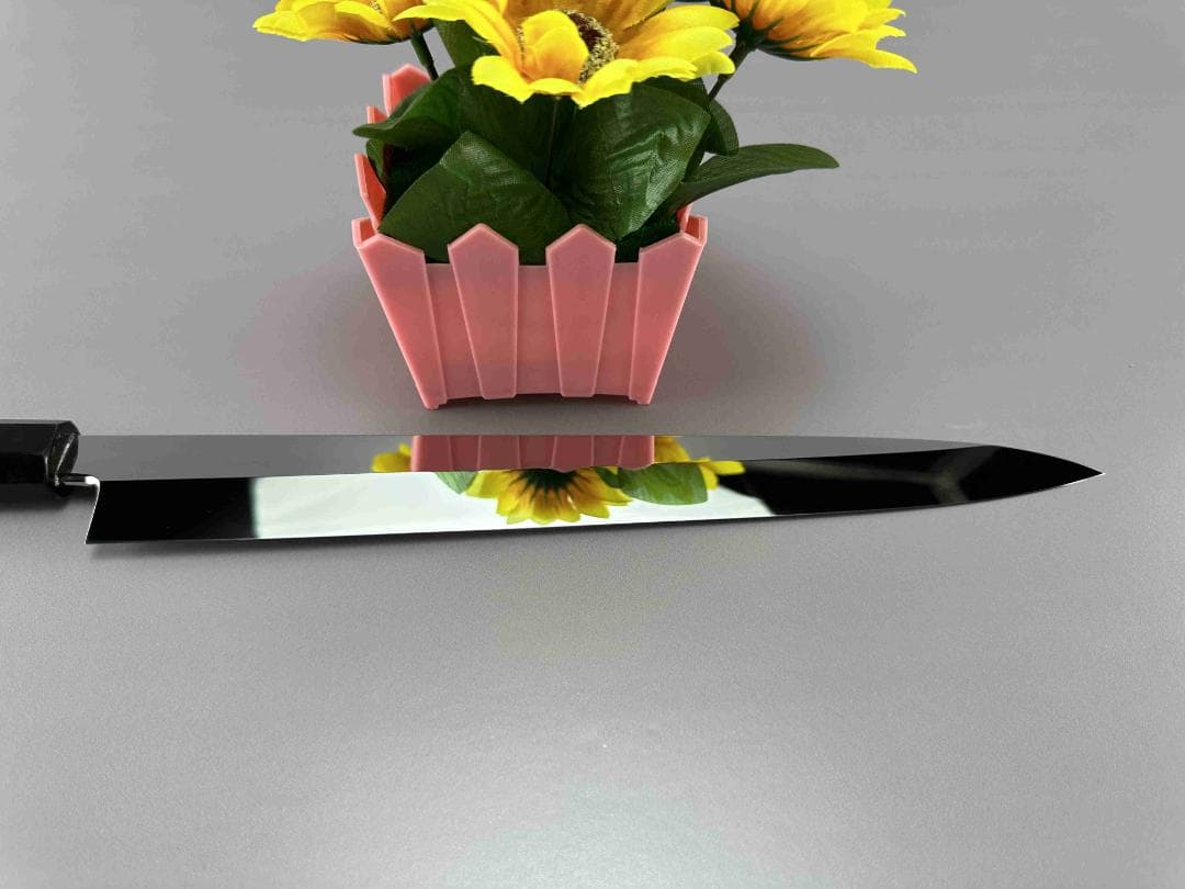 5544 柳刃包丁 尺 ウルトラ鏡面仕上げ 刺身包丁 和包丁 黒檀黒水牛角八角柄