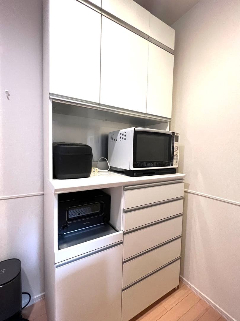 Pamouna（パモウナ）大塚家具 キッチンボード 上部収納付き