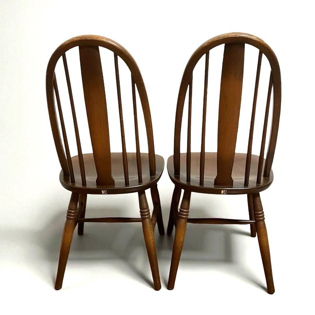 【良品】飛騨産業 キツツキ ボウバックウィンザーチェア　2脚セット②