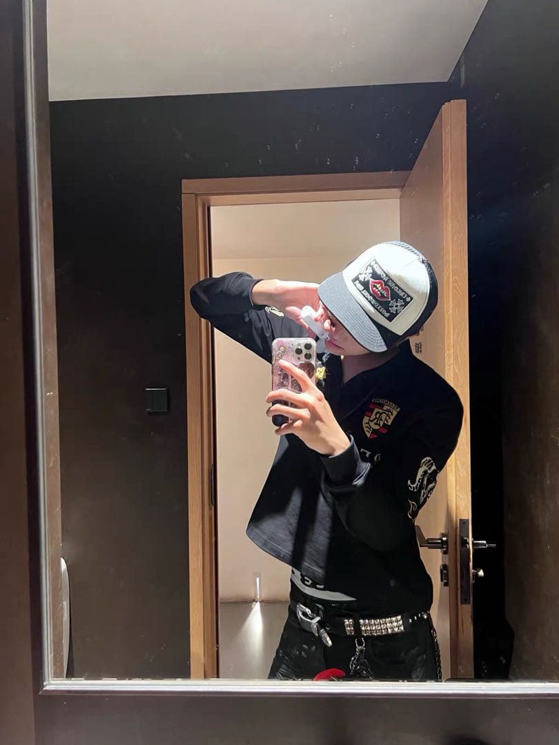 REGEN ZONE y2k opium ロゴ刺繍 長袖ポロシャツ