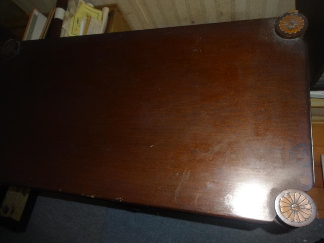 中国骨董 黒塗りキャビネット　＊豪華な木彫り