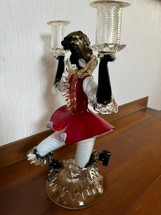 ベネチアン　ガラス製　2燈燭台