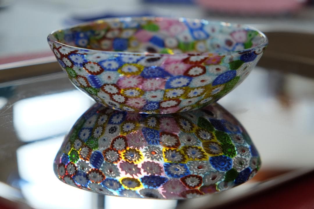 吹きガラス ミルフィオリ ムラーノガラス ヴェネチアングラス/小皿/江波冨士子