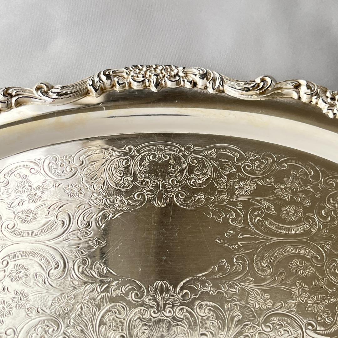 【Poole】カクテルトレー / カードトレー 28cm【シルバープレート】