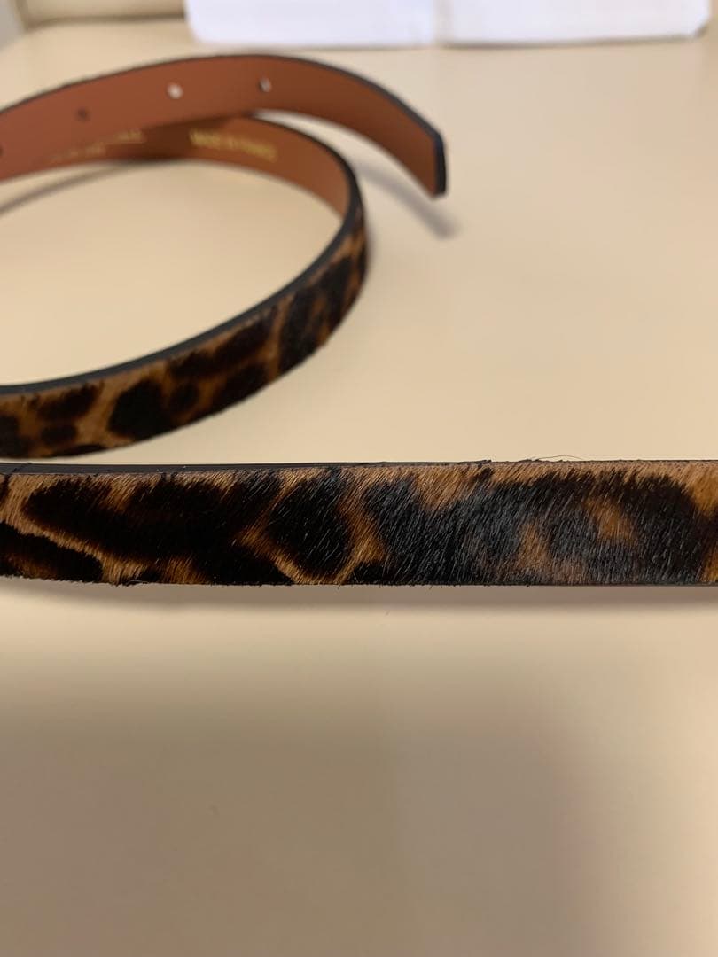 ❣️未使用タグ付き　Maison Boinet ハラコ　レオパード柄ベルト