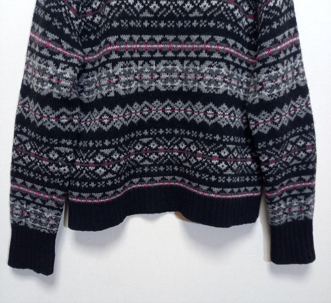 黒！ 90s ポロ ラルフローレン ラムズウール フェアアイルセーター ニット