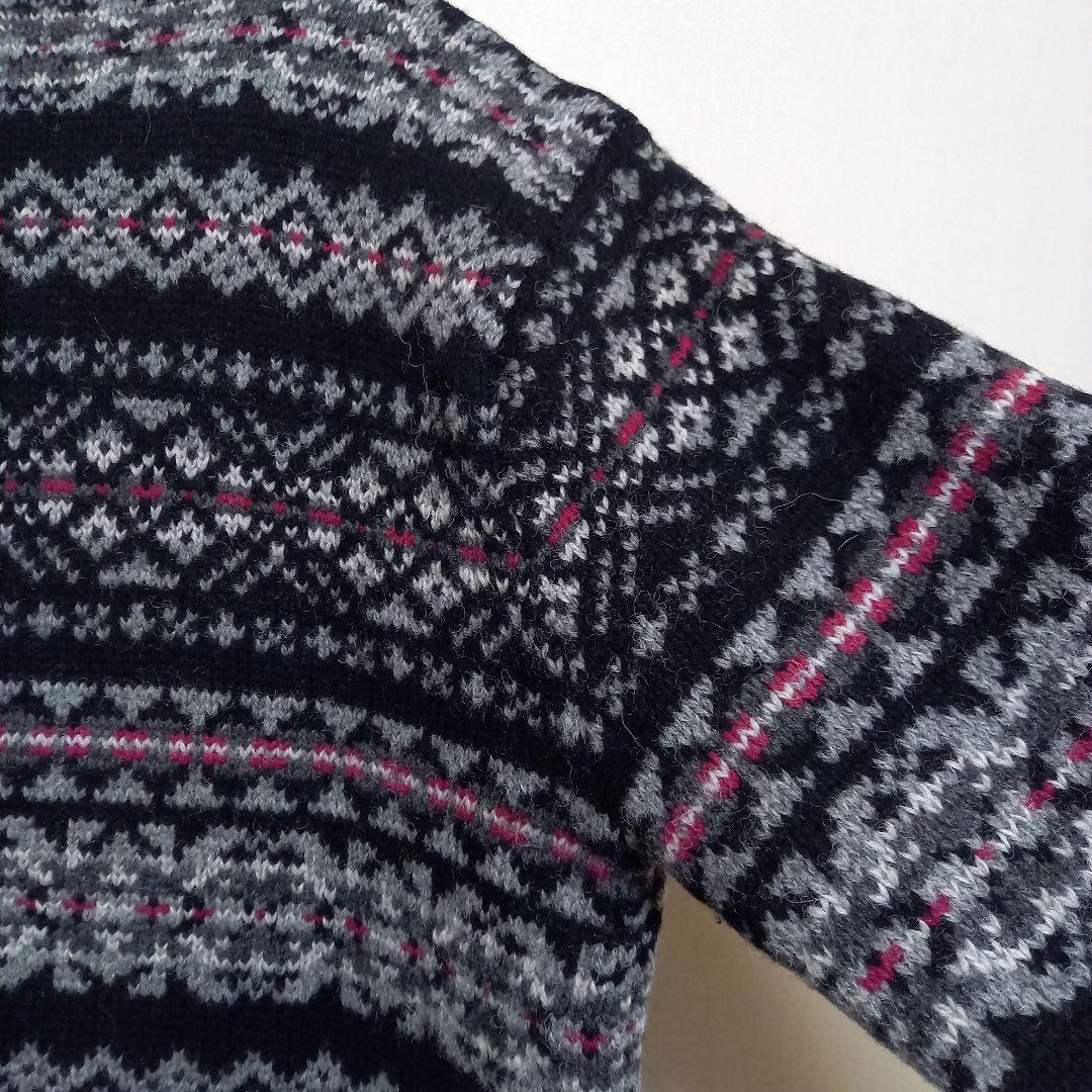 黒！ 90s ポロ ラルフローレン ラムズウール フェアアイルセーター ニット