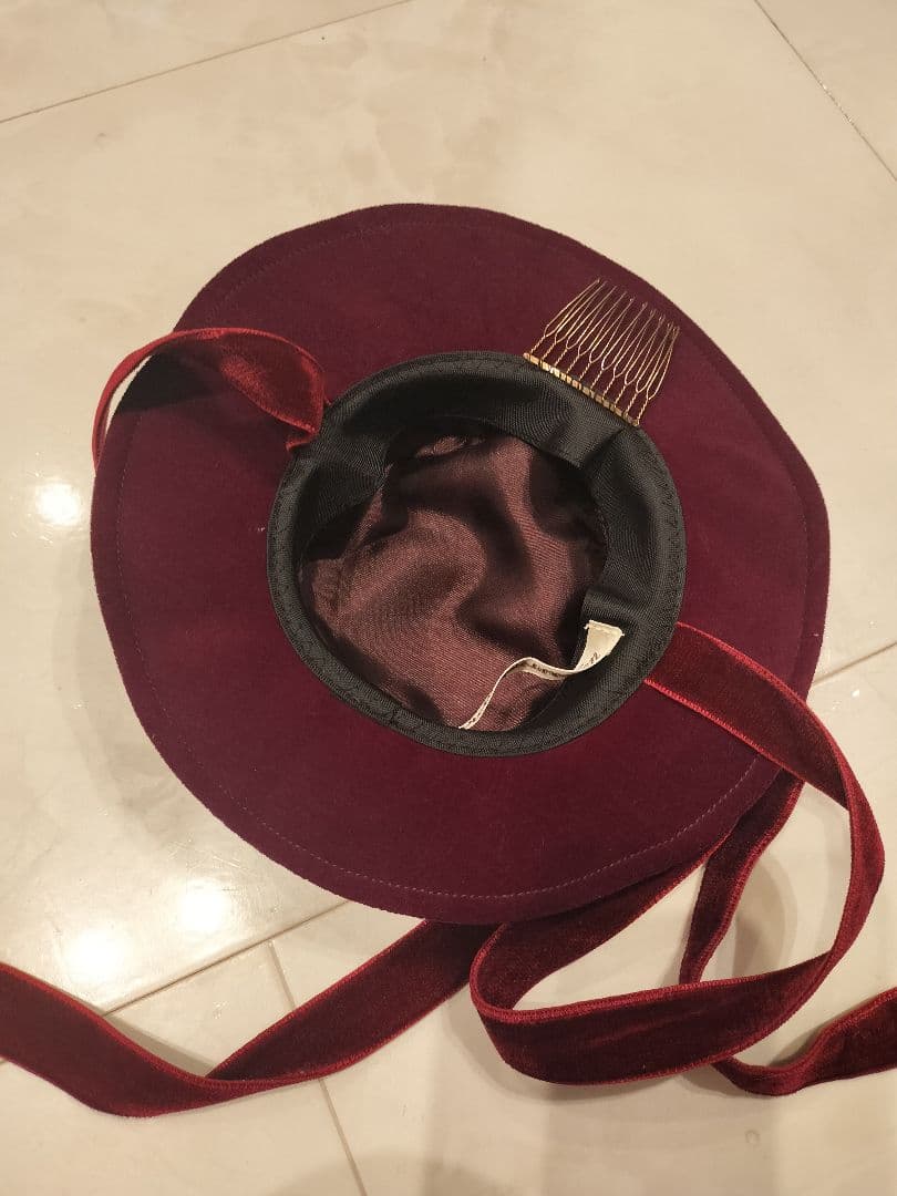 ヴィクトリアンメイデン　ベロアローズミニハット　ボルドー