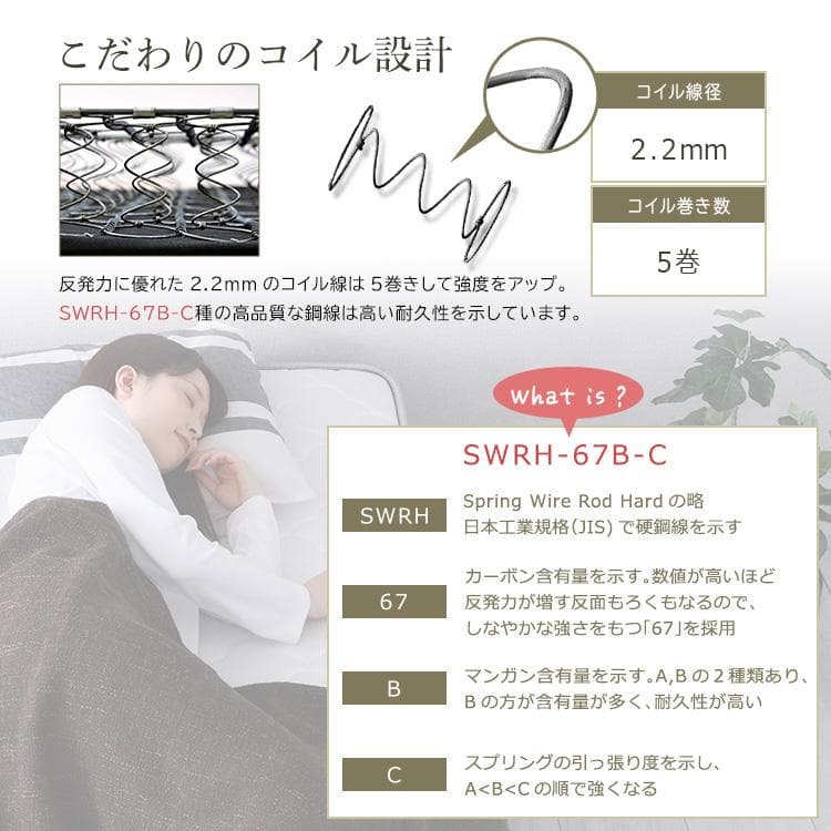 ボンネルコイルマットレス シングルサイズ シルバー [7293]