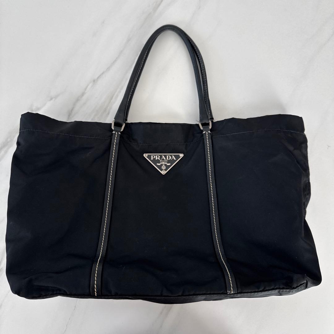 PRADA ブラック ナイロン トートバッグ　ハンドバック