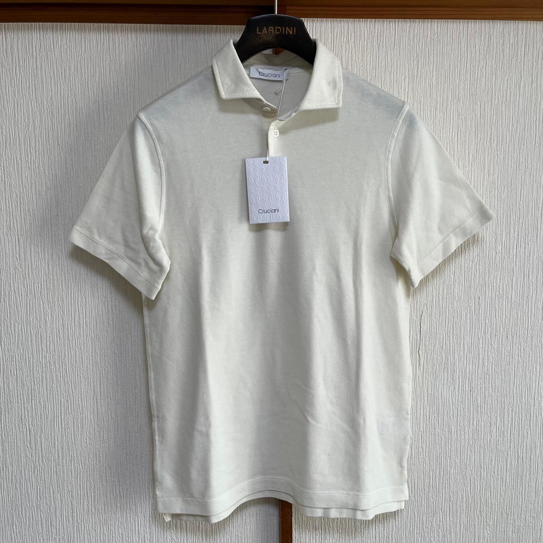 【未使用】Cruciani クルチアーニ　カノコ　ポロシャツ　ホワイト