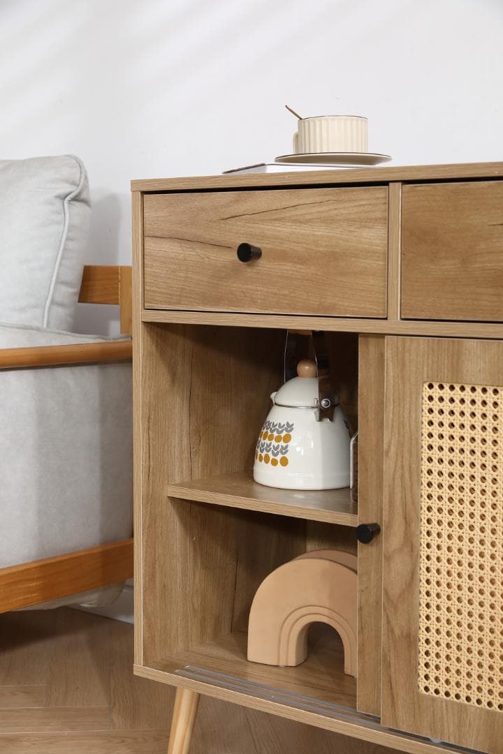 人気再入荷！サイドボード チェストラタン調　収納棚 整理タンス 北欧　収納 箪笥