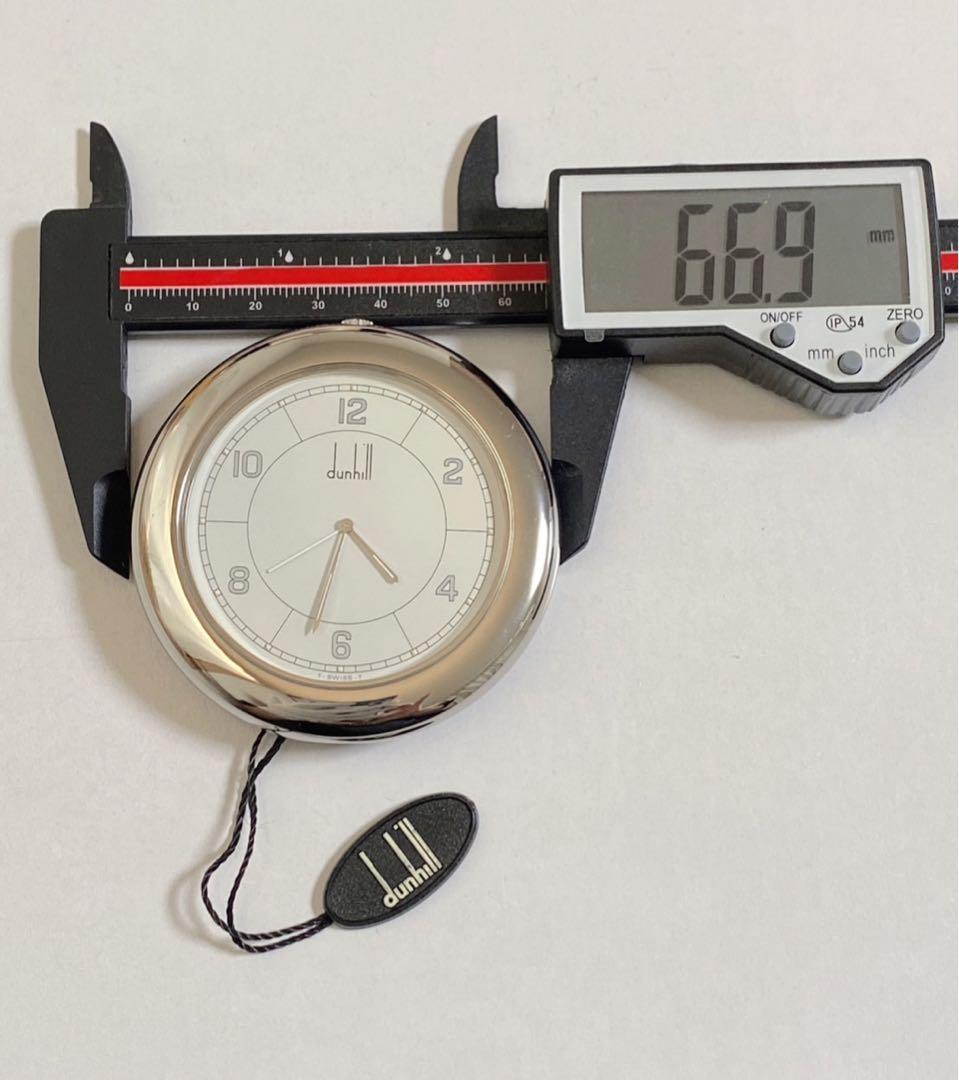 希少 dunhill ダンヒル 置時計 05.01222 ラウンド クォーツ