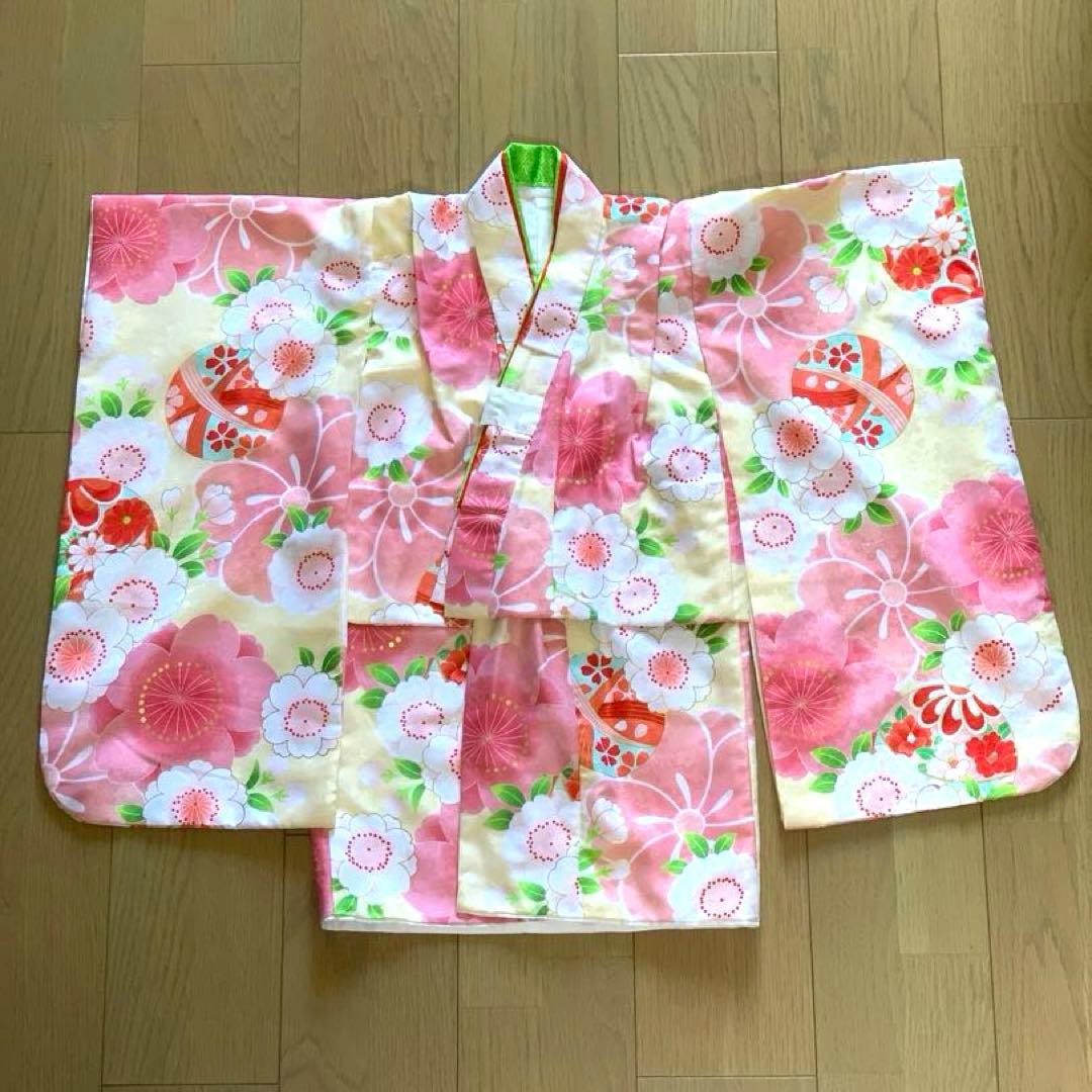 七五三 花柄 ピンク 花ひめ 被布 着物 被布セット