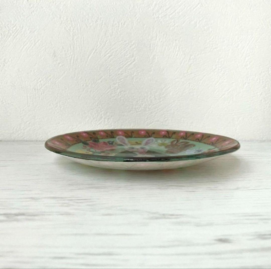 新品　ナタリーレテ　ガラス プレート　B　うさぎ　ウサギ　ラビット　りす　リス