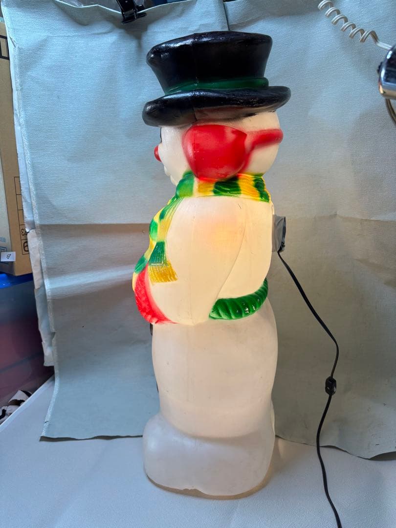 アンティークなクリスマス　ライト　スノーマンブローモールド製　雪だるま70cm