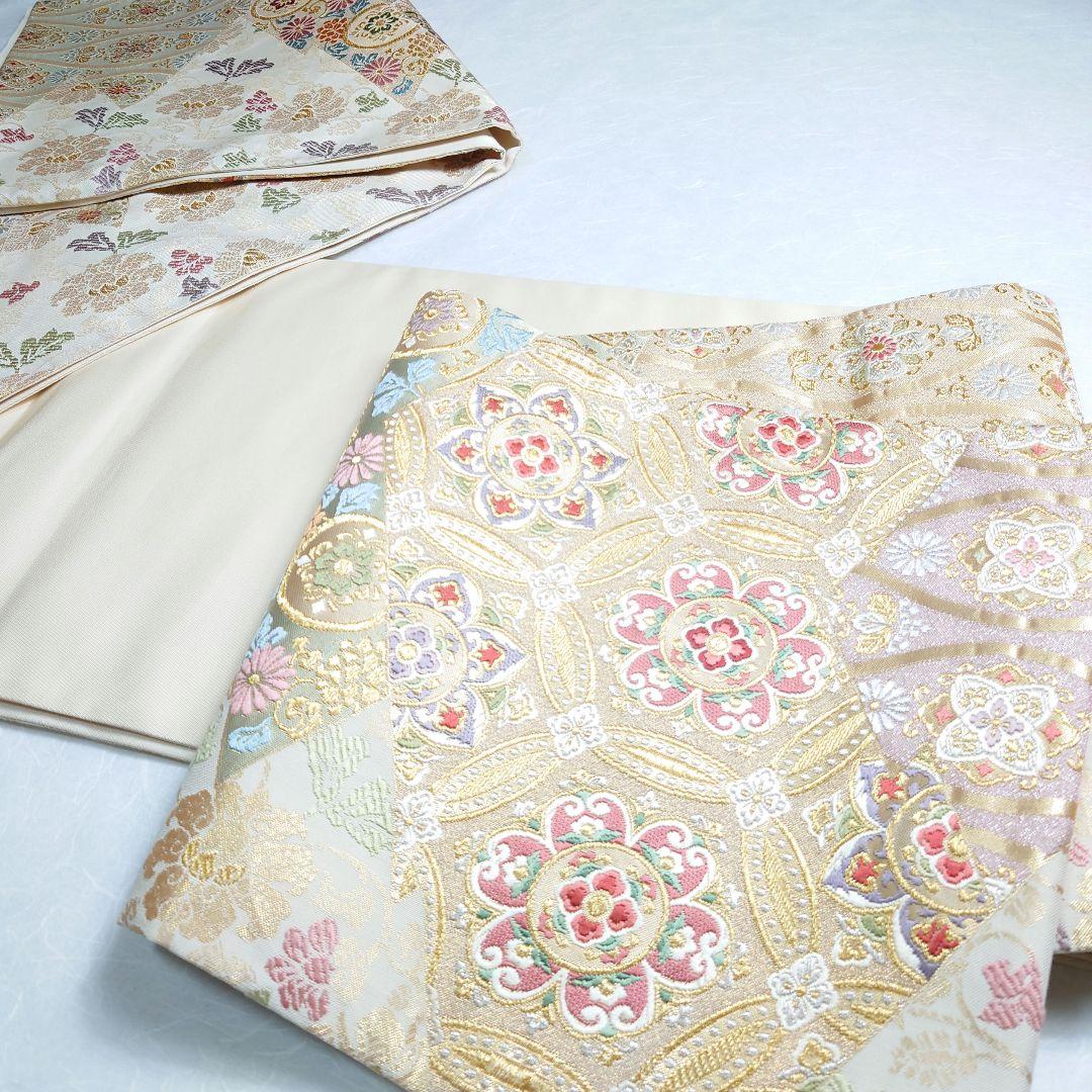 正絹 袋帯 六通柄 田中義織物 鳳翔 七宝 唐草 豪華絢爛 極上 逸品 美品