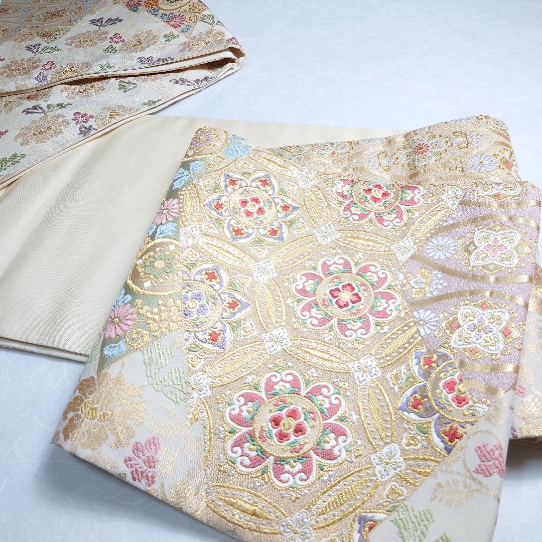 正絹 袋帯 六通柄 田中義織物 鳳翔 七宝 唐草 豪華絢爛 極上 逸品 美品