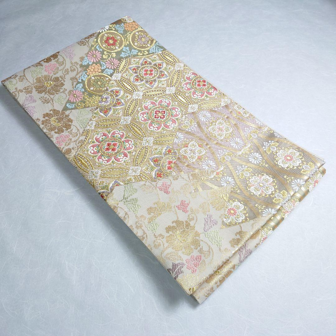 正絹 袋帯 六通柄 田中義織物 鳳翔 七宝 唐草 豪華絢爛 極上 逸品 美品