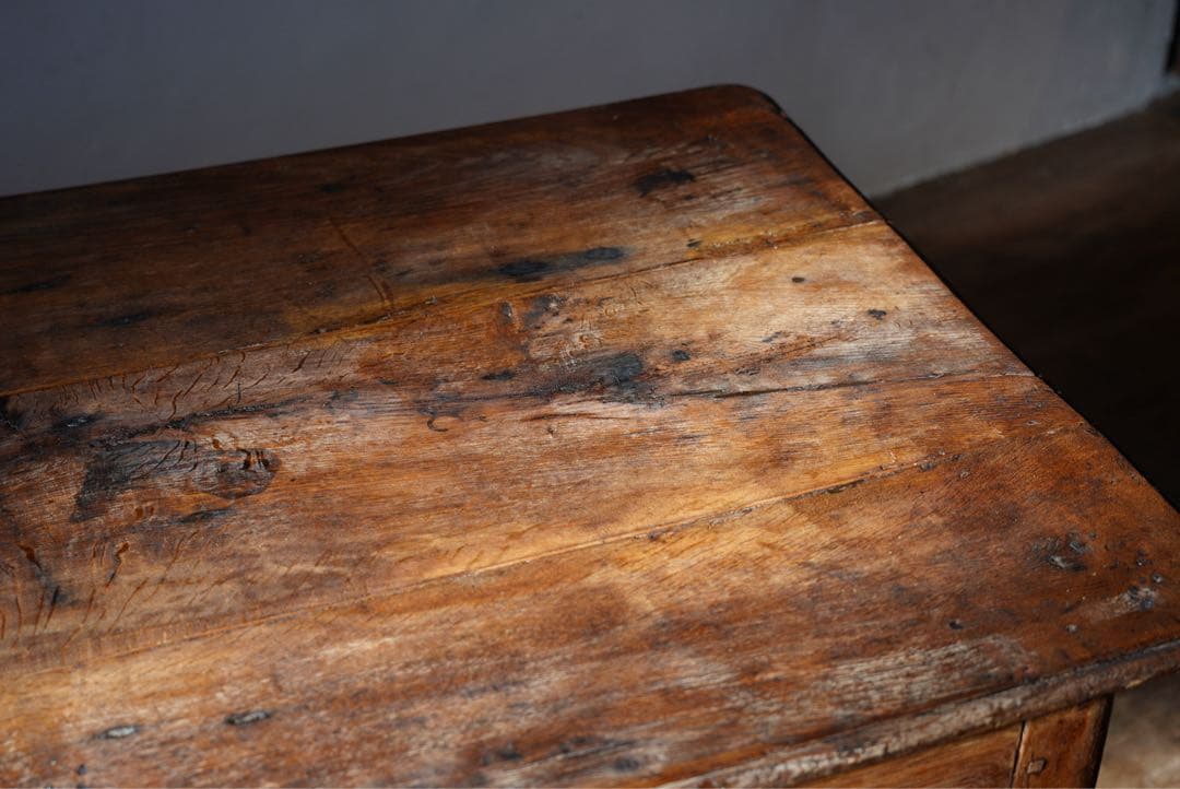 アンティーク　フランス　テーブル　ダイニングテーブル　オーク　什器　古木