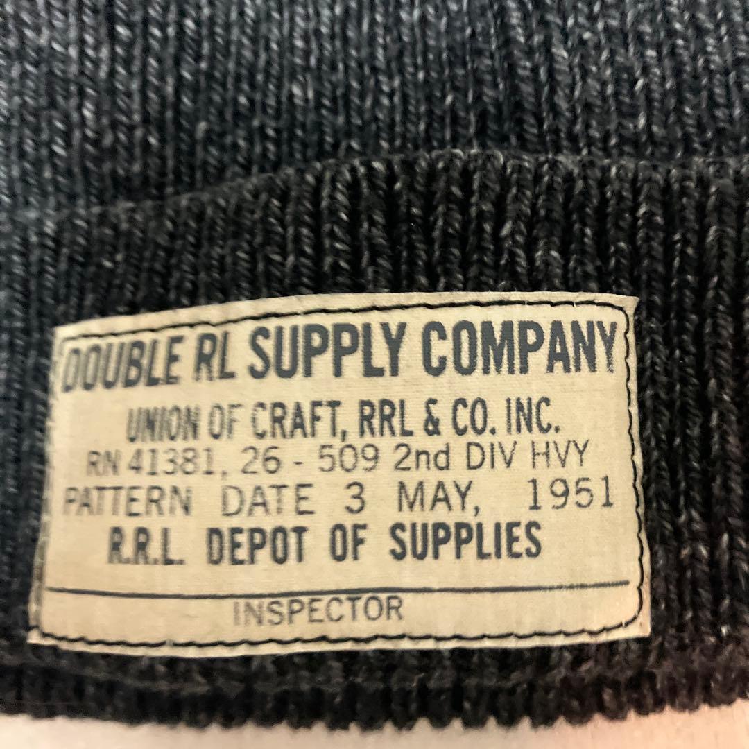 DOUBLE RL ニット帽 ビーニー ダークグレー