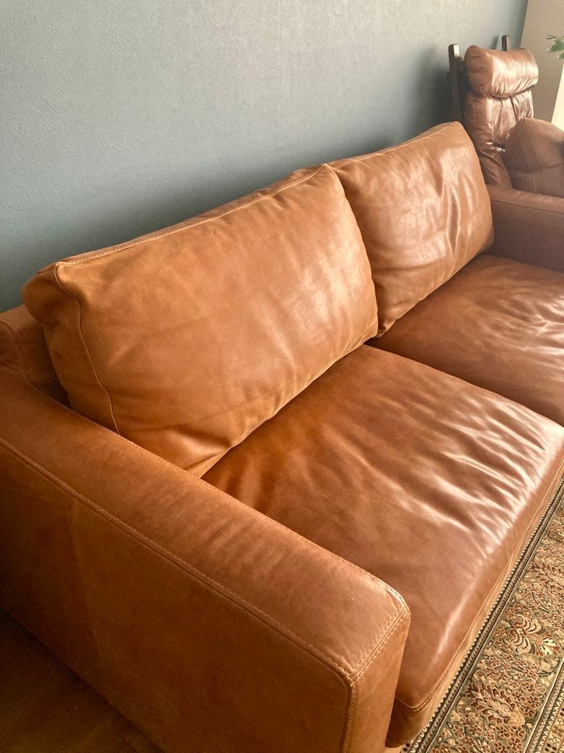 クラッシュゲート本革2.5人掛けソファ