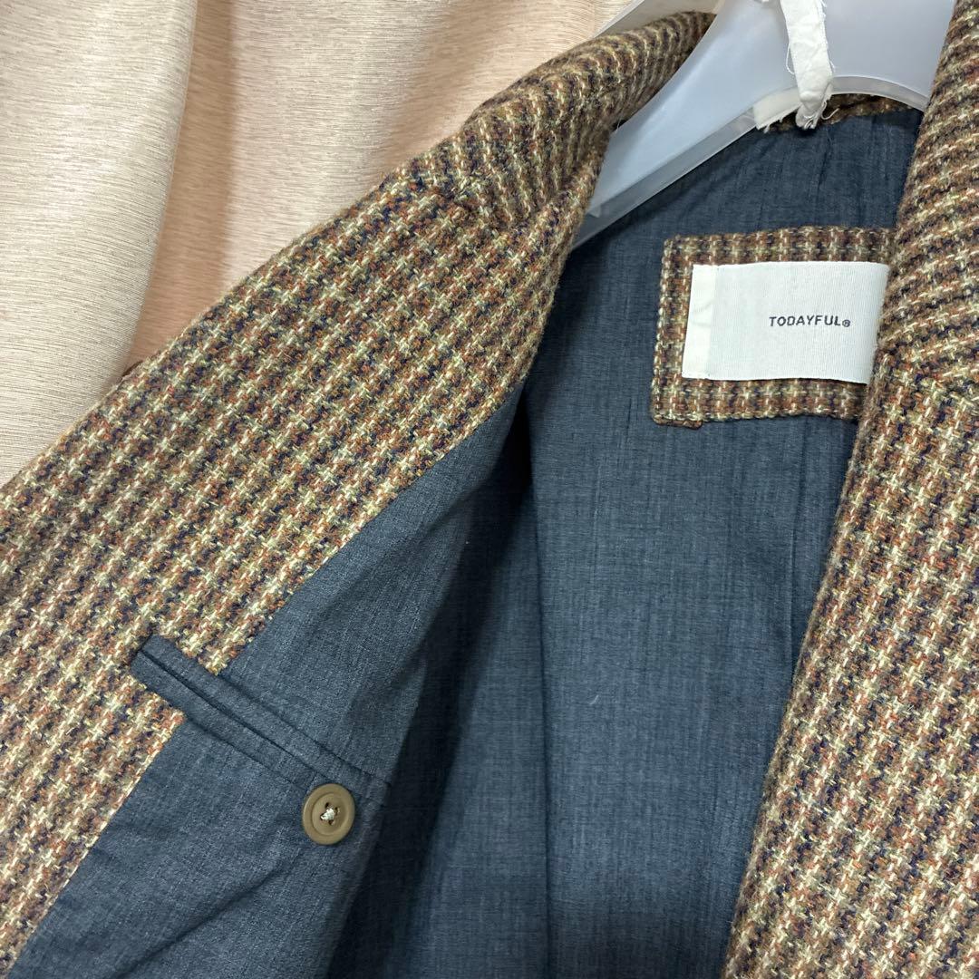 ジャケット・アウター Wool100% Check Jacket 12420109