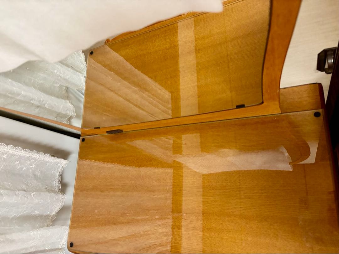 木製シンプルドレッサー 鏡付き