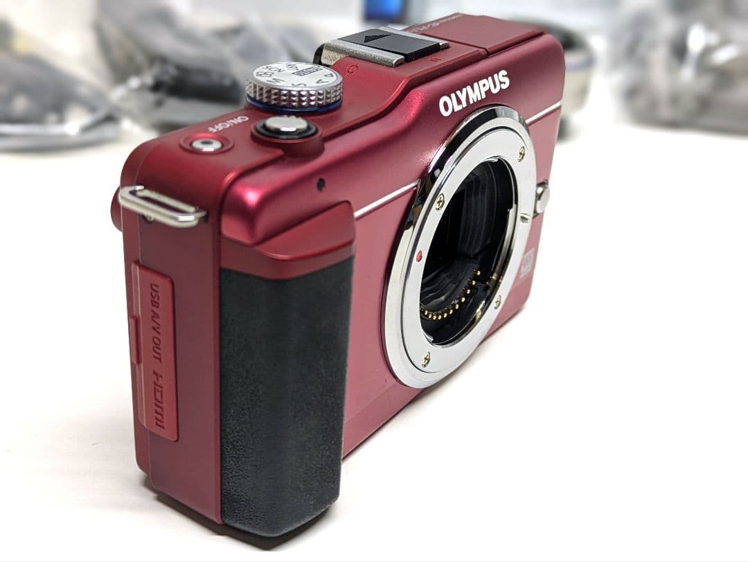 オリンパス OLYMPUS E-PL1s 赤 M.ZUIKO 17mm F2.8