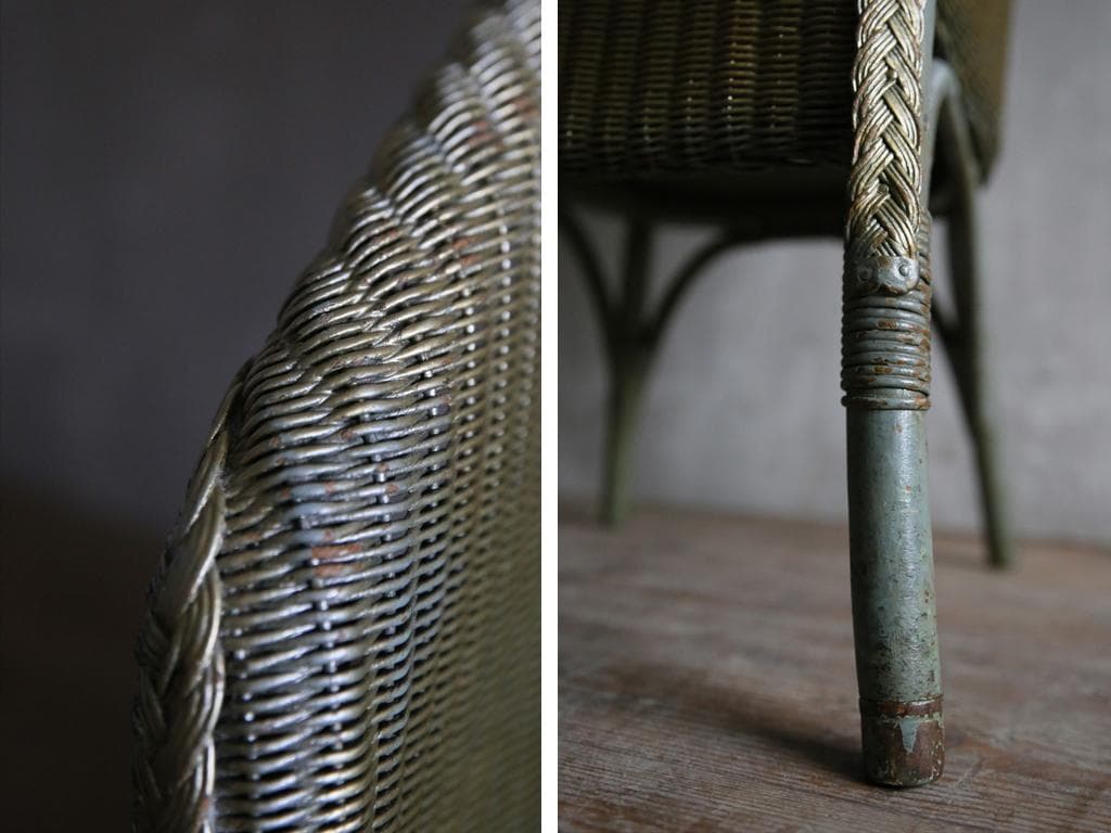 英国アンティークロイドルームチェア/椅子イス/アームソファ/ガーデン(81-27