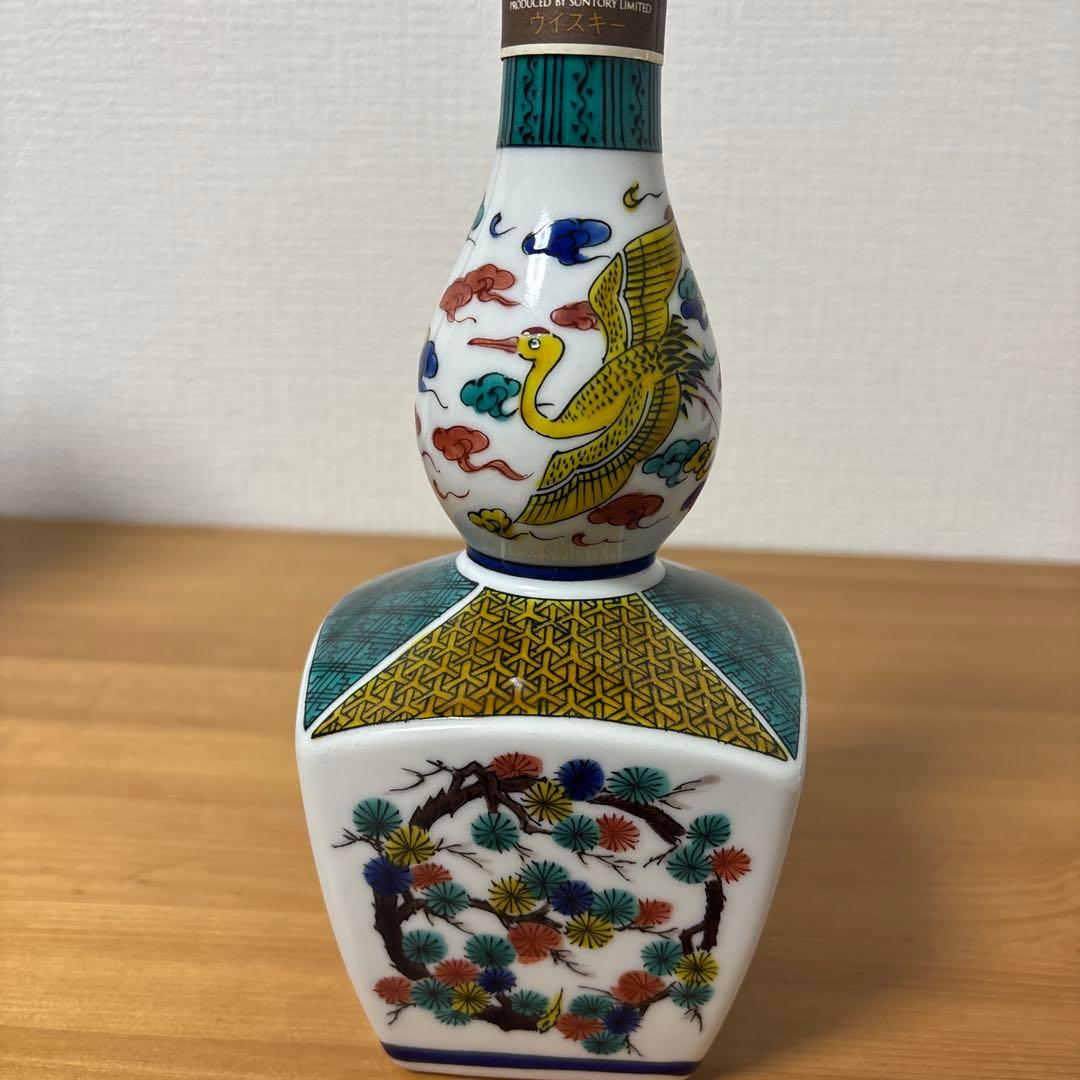 サントリー ウイスキースペシャルボトルコレクション 瓢型瑞鶴草花丸文 九谷焼❷