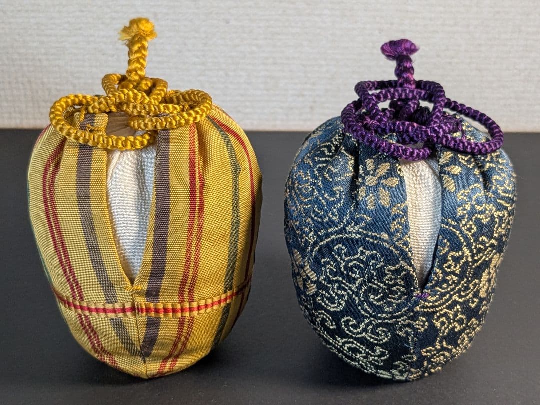 【個展出品作】【上作】朝日焼　松林豊斎　茶入　替え仕覆　定家緞子　黄地真田入間道