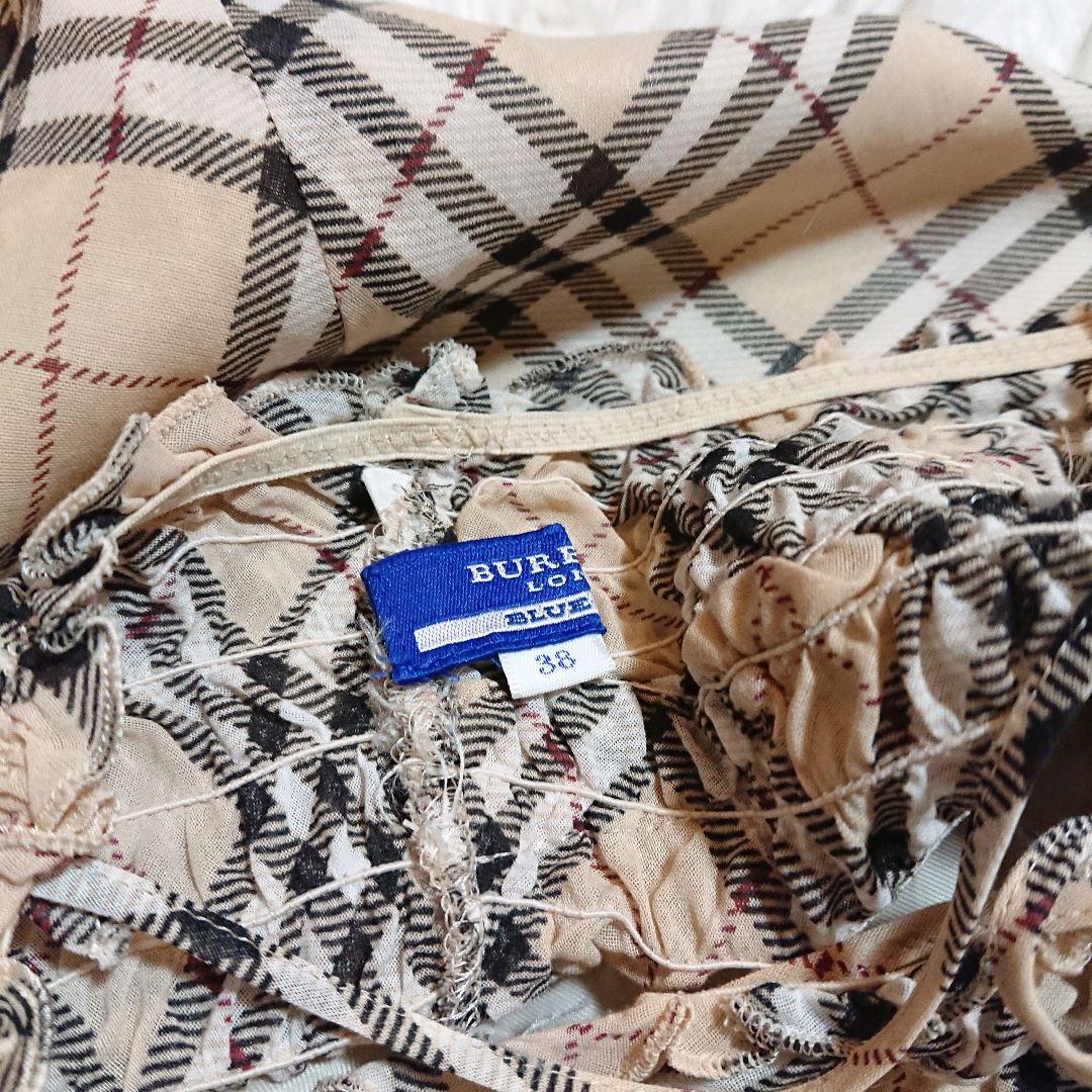 バーバリーブルーレーベル　ノバチェックキャミソール　チュニック Aラインスカート