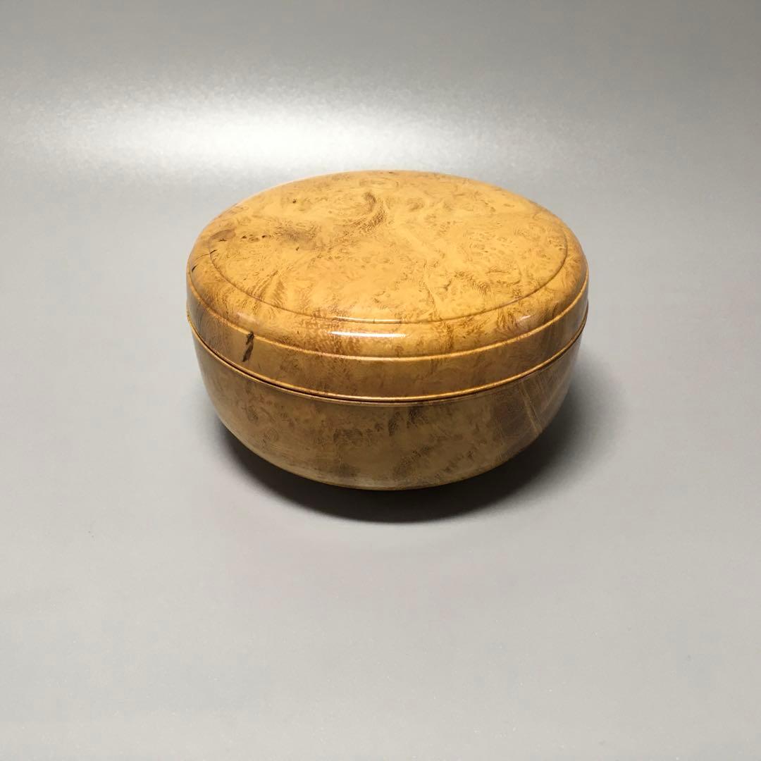 アカシア瘤杢造リ　ミニ食蘢　小物入れ　桐箱入り