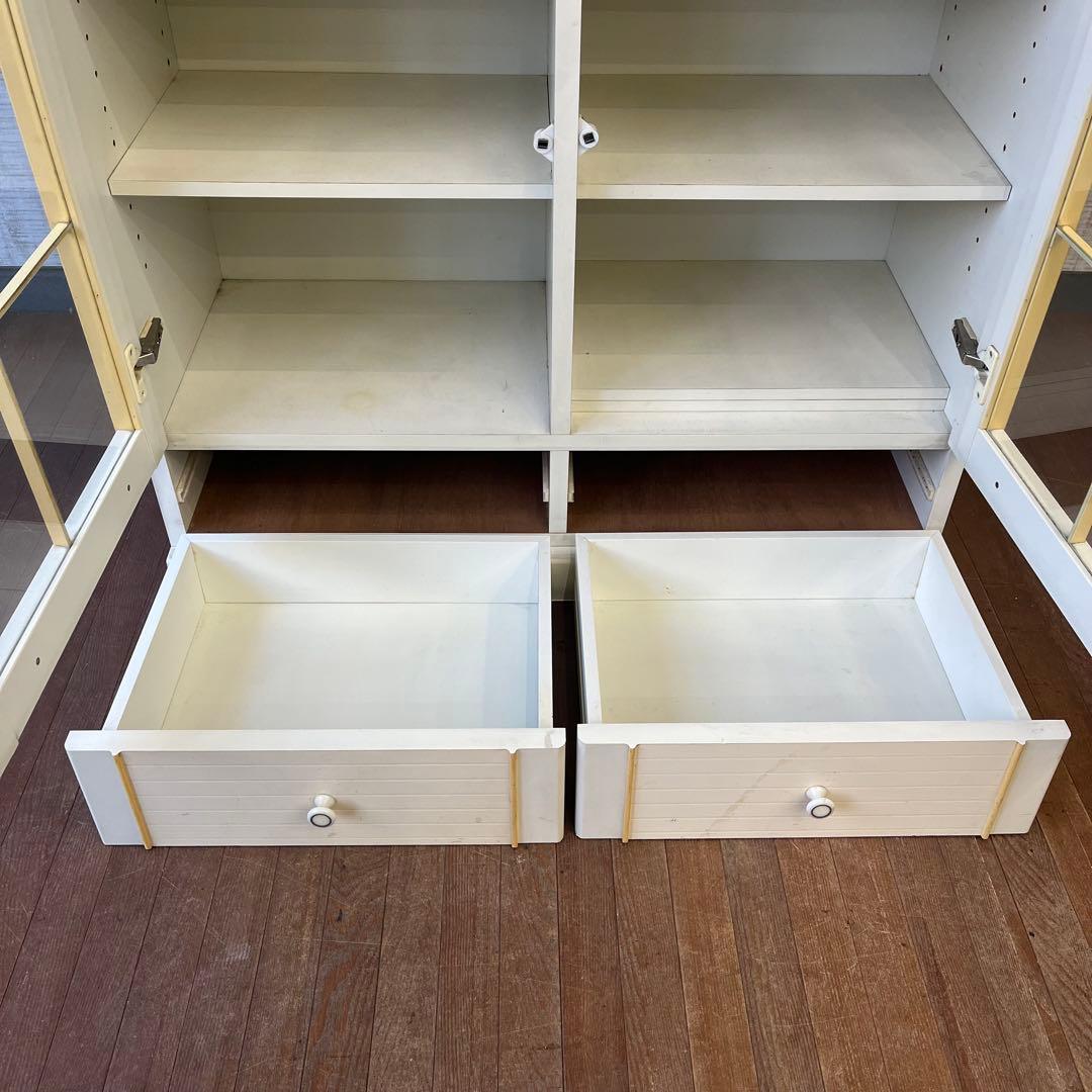 【アンティーク】昭和レトロ 飾り棚 食器棚 キャビネット アーチ窓 ガラス扉