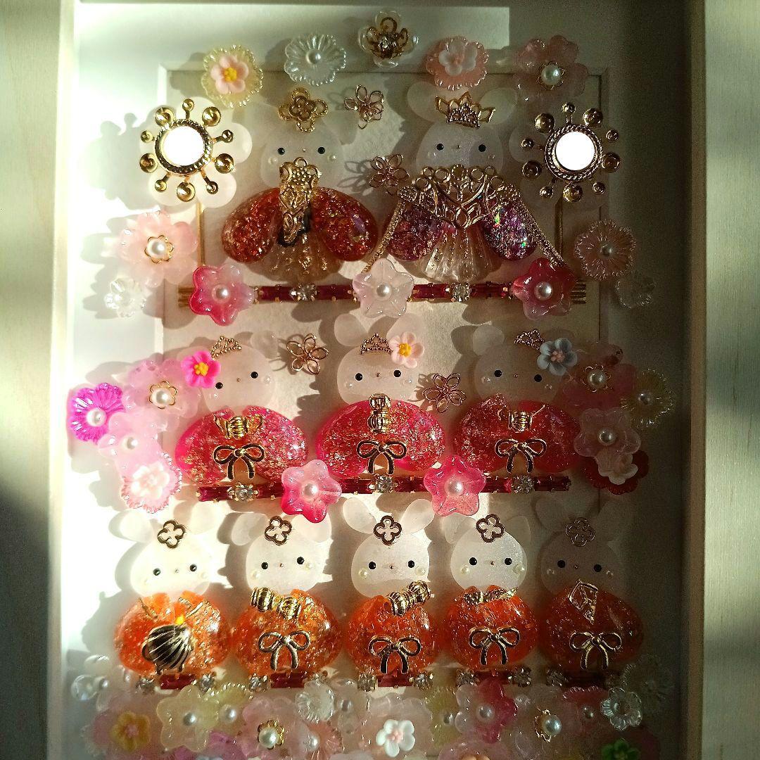 シーグラスアート　♡ひなまつり♡　うさねこver.　２Ｌサイズ程