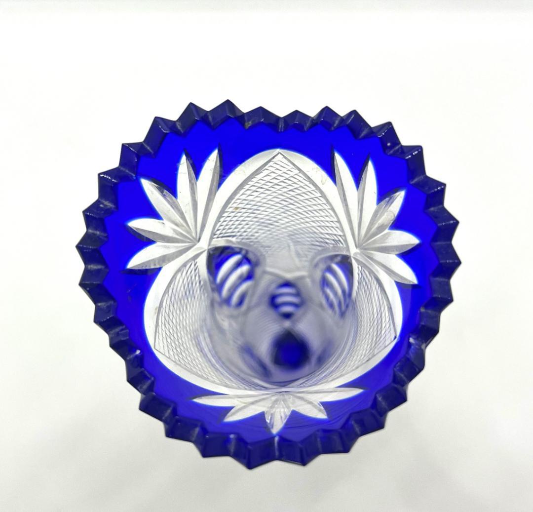 ボスポラスクリスタル 花瓶 高さ21㎝ ブルー クリスタルガラス 未使用 箱付き