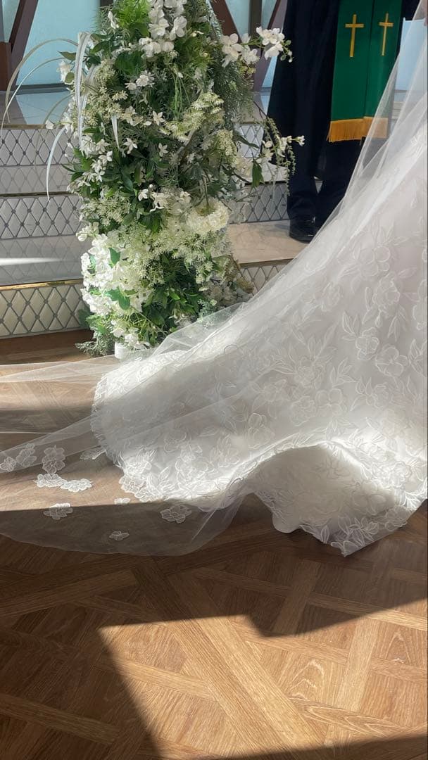 【トリートドレッシング 】ロングベール 80×250 蝶/バタフライ