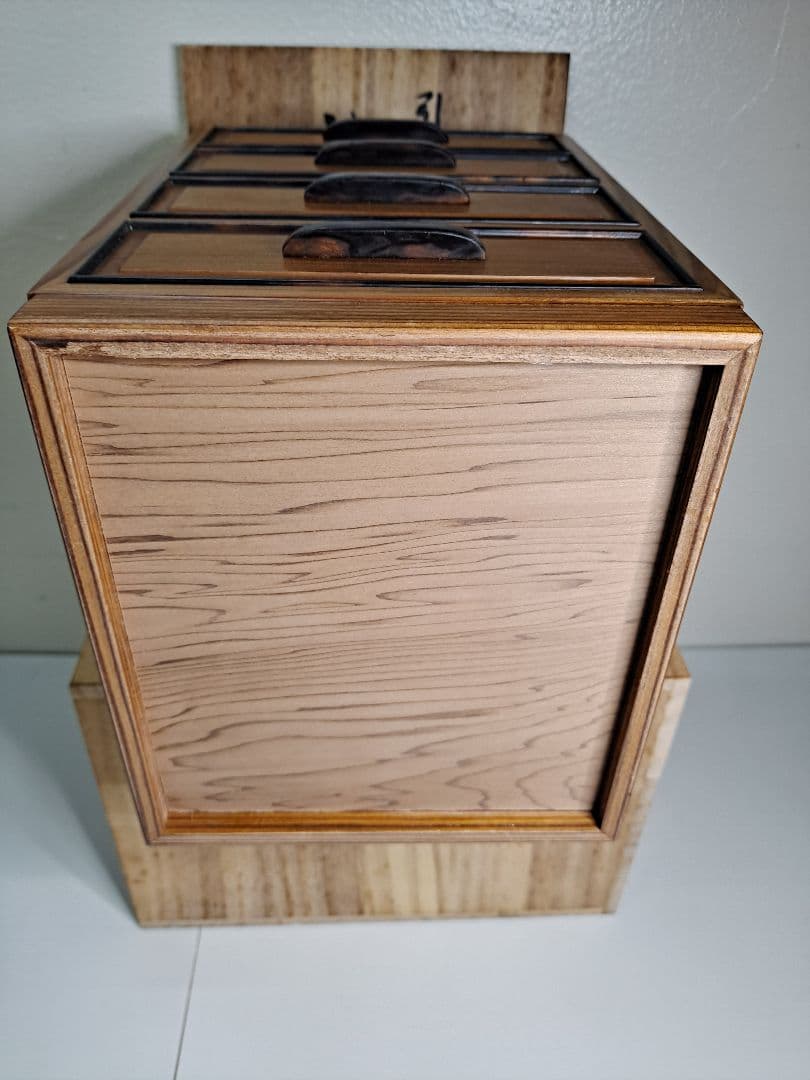 秋田杉 箱 引出し 木製工芸品 小さな和箪笥 4段ひきだし