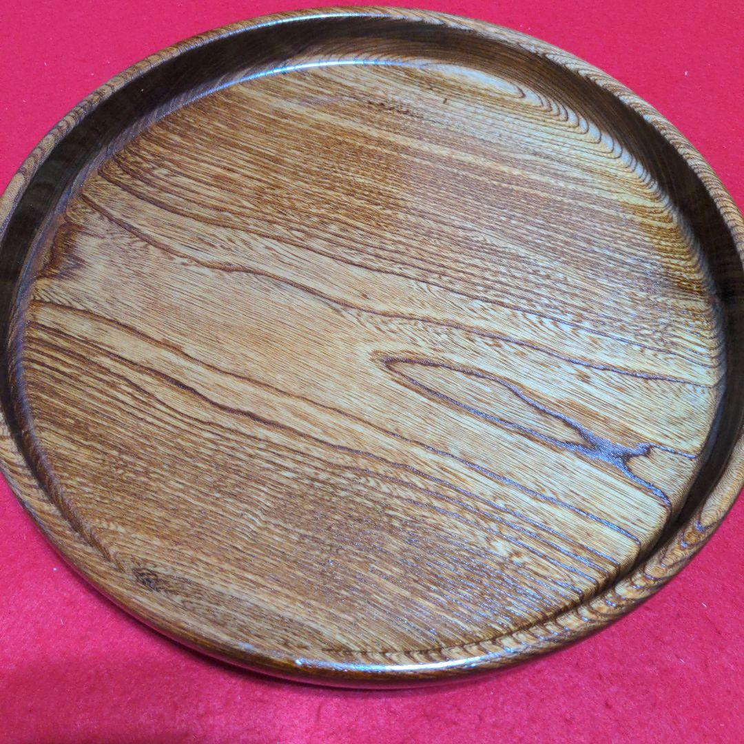 欅　くり抜き　丸盆　２個セット