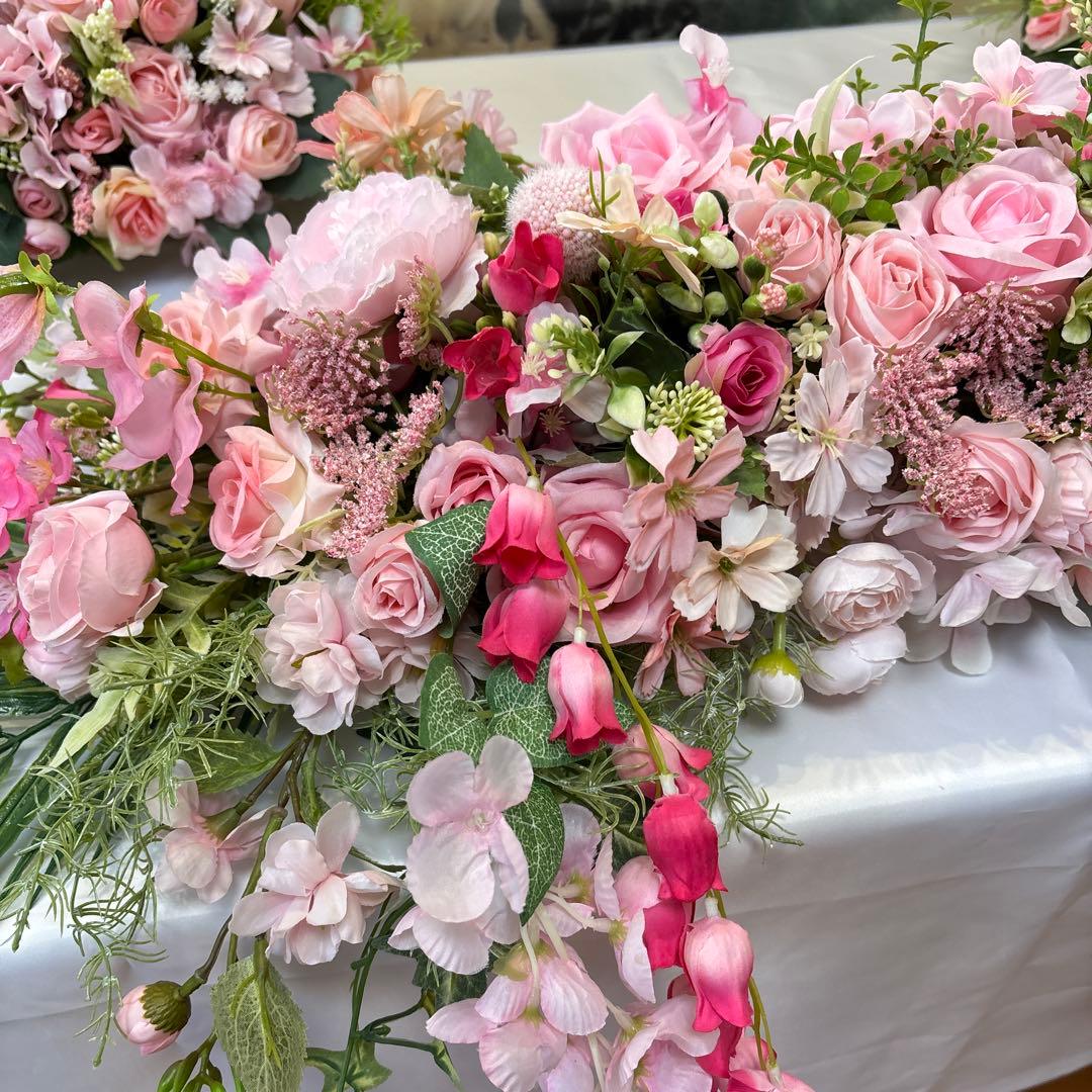 高砂メインテーブル装花 フラワーアレンジメント ご予約済となりました