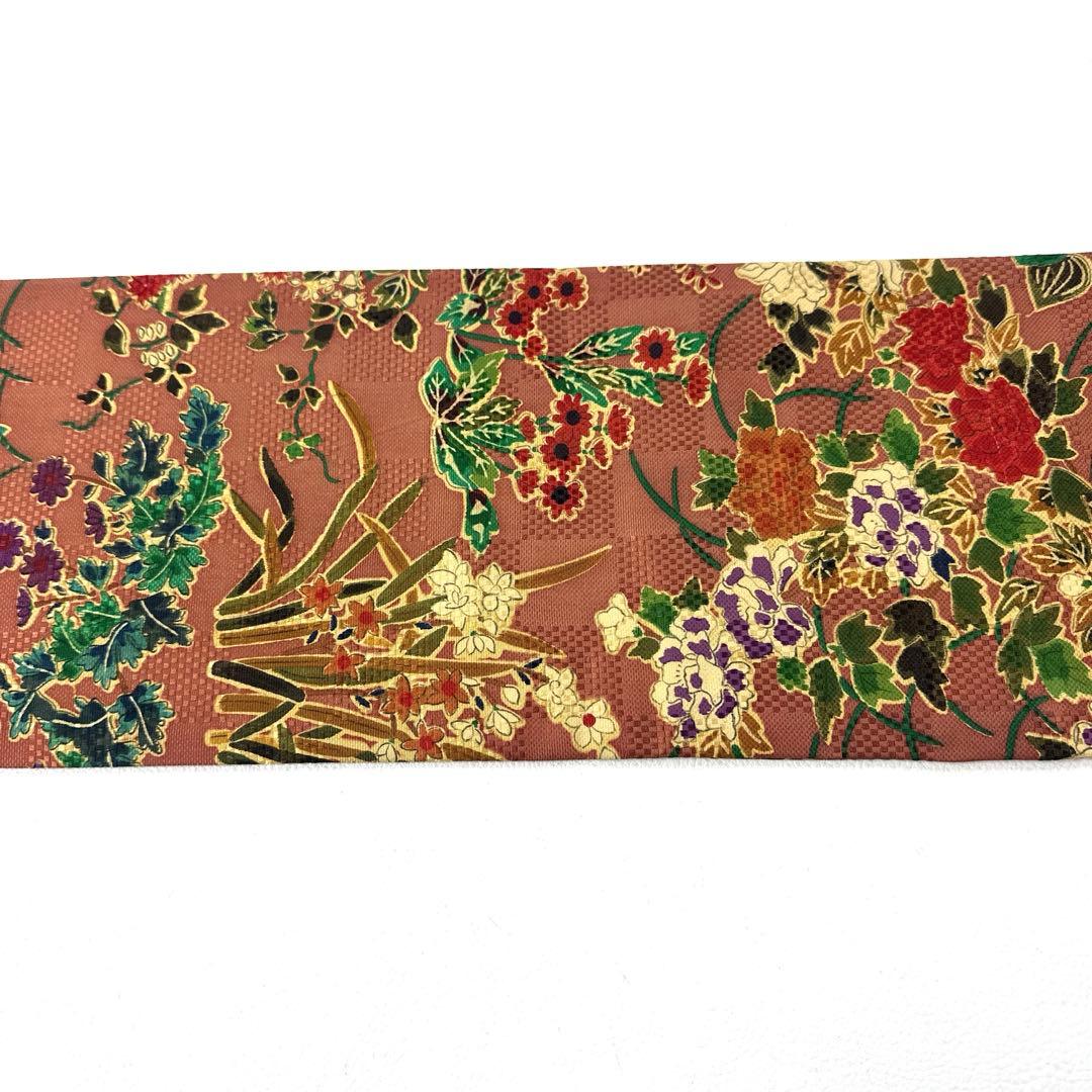 専用帯6076 ●山岡古都 高級 正絹 落款 全通 名古屋仕立て 名古屋帯