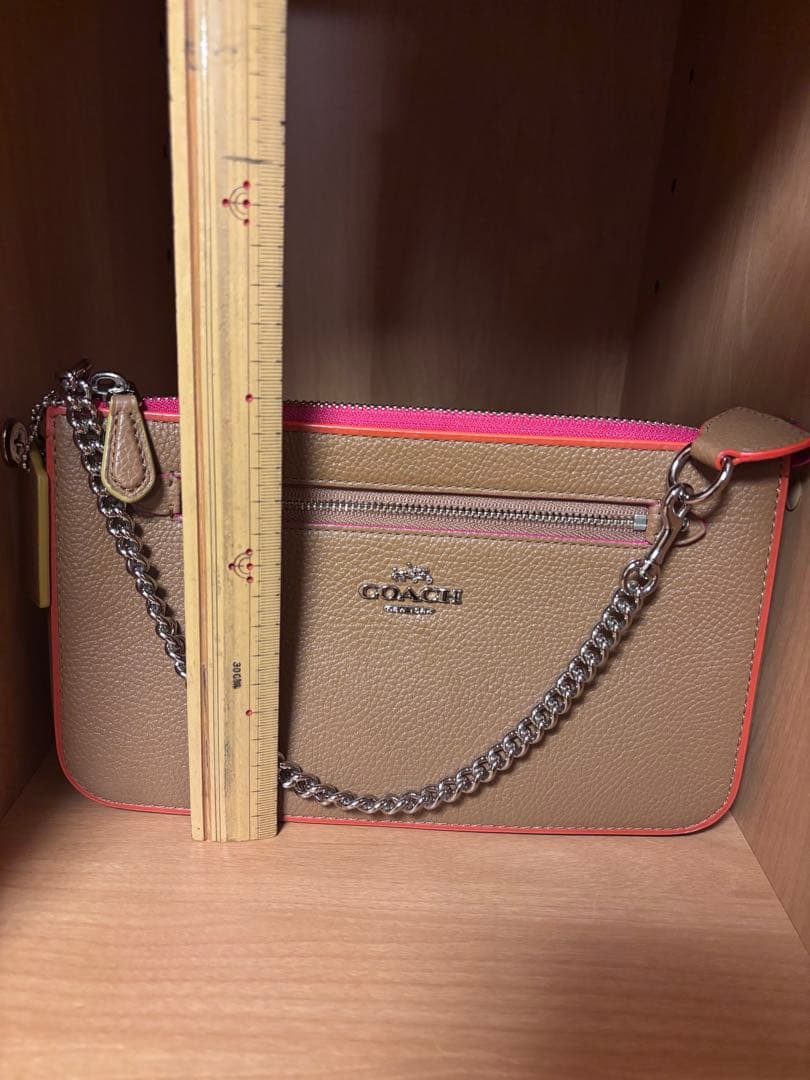 COACH ベージュ ピンク ショルダーバッグ、ハンドバッグ