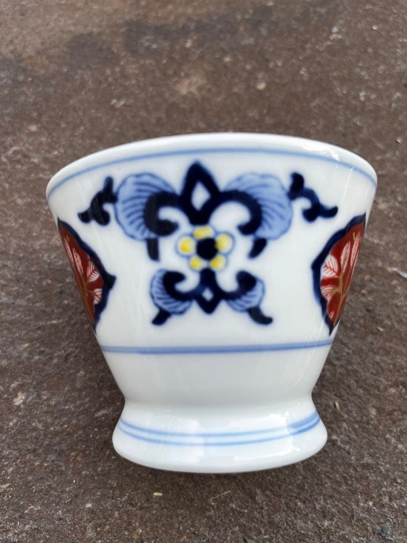 有田焼　茶碗蒸し　手描　絵付　金彩　ペア　2客　アンティーク