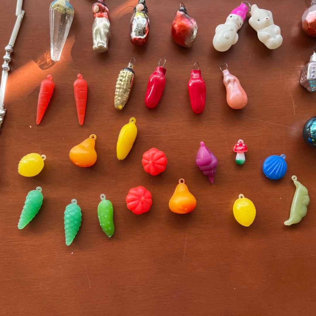 ロシア　クリスマスオーナメント　ガラス　ミニ　セット　ビンテージ