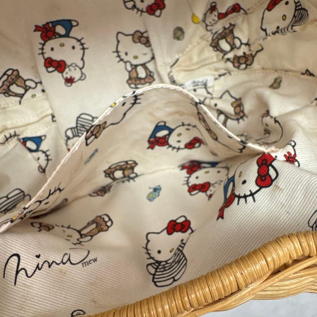 MIKA　ニーナミュウ　ハローキティ かごバッグ 赤いリボン