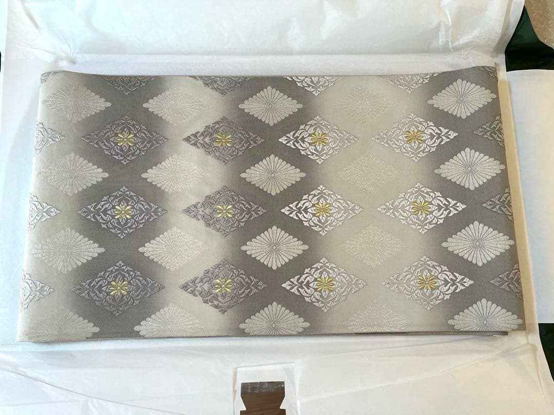 袋帯 グレー系 金銀糸 刺繍 正絹 卒業式 入学式 お宮参り 七五三
