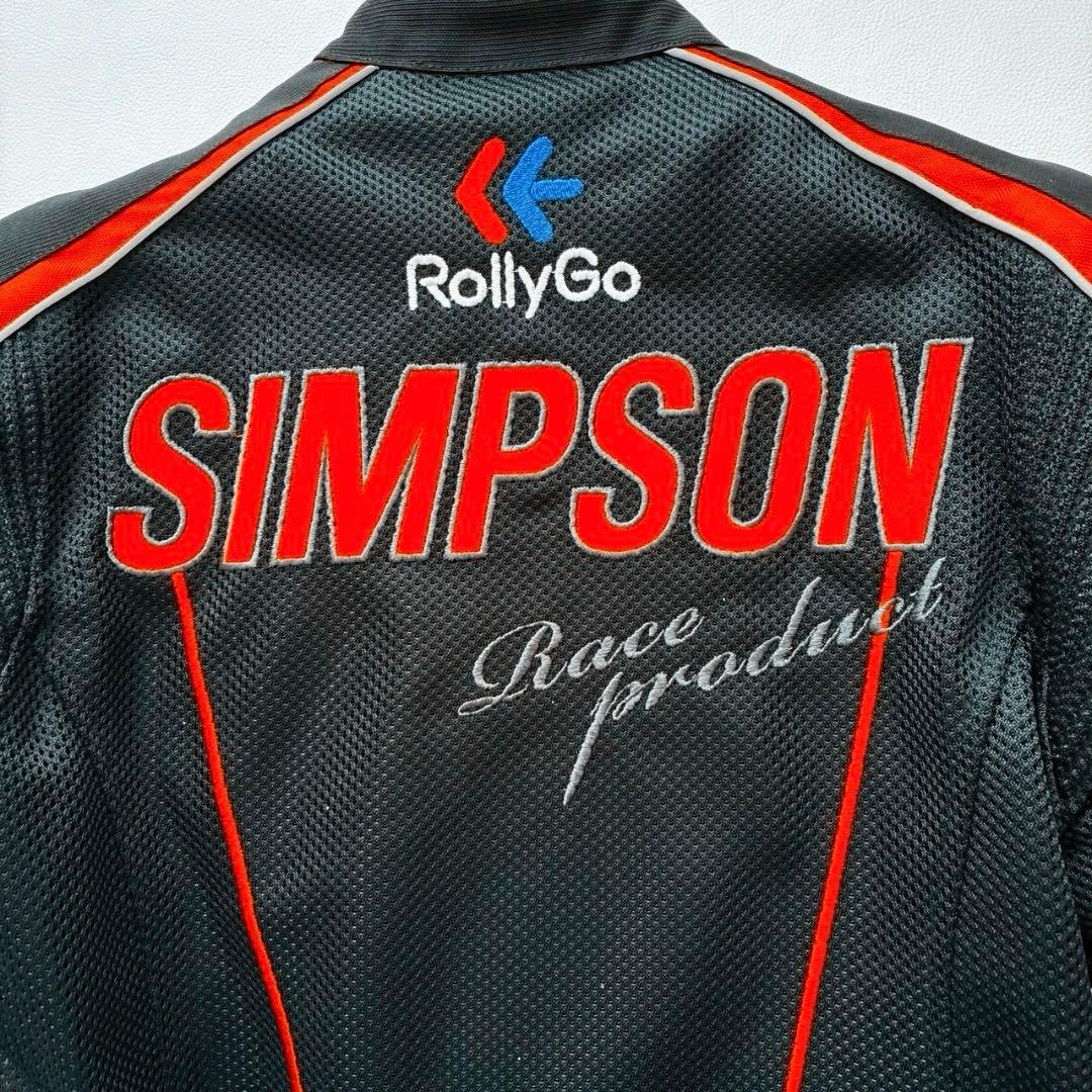 【なかむー】シンプソン メッシュ ライダースジャケット プロテクター 黒