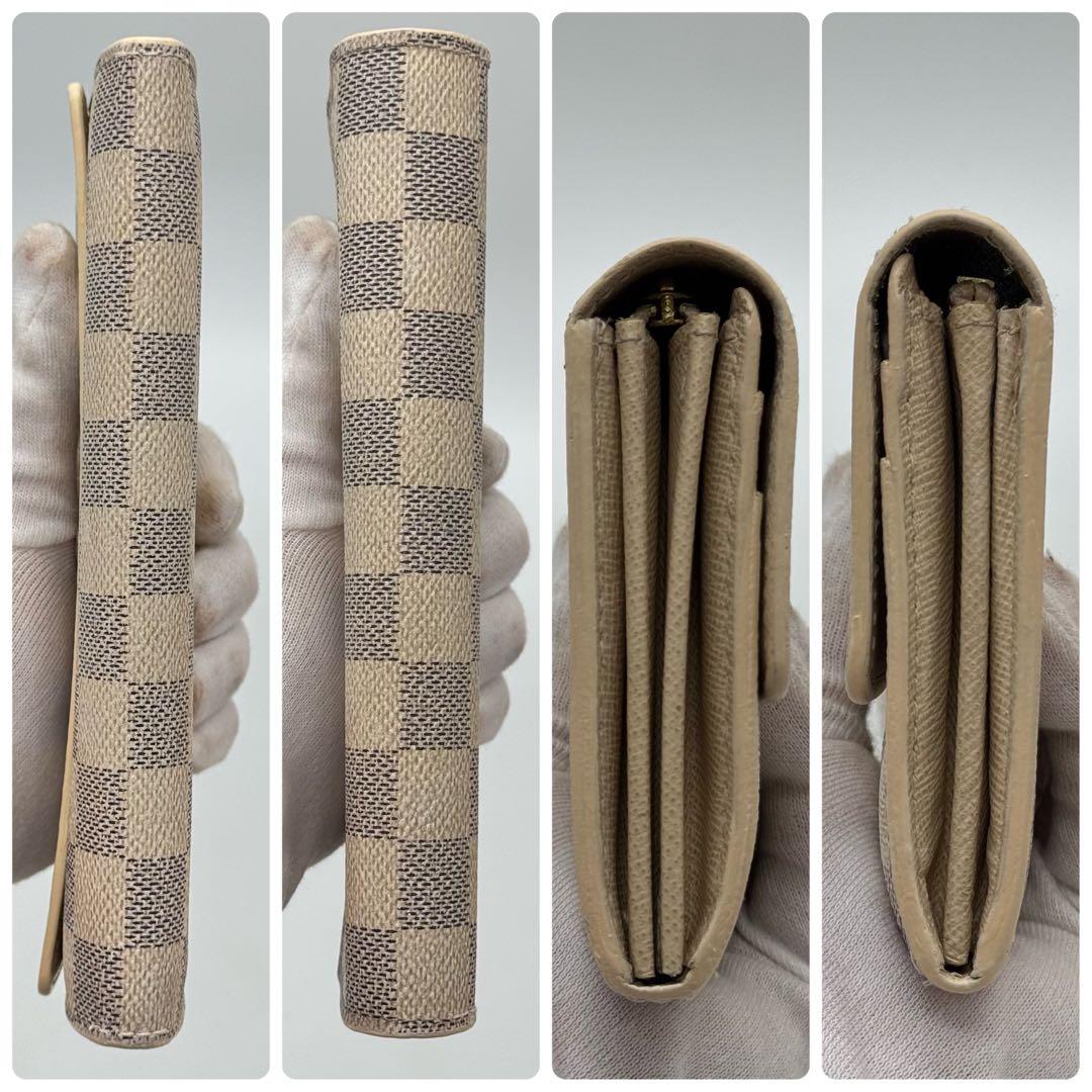 【極美品】ルイヴィトン　ダミエ・アズール　サラ　長財布　カード10枚　財布　白