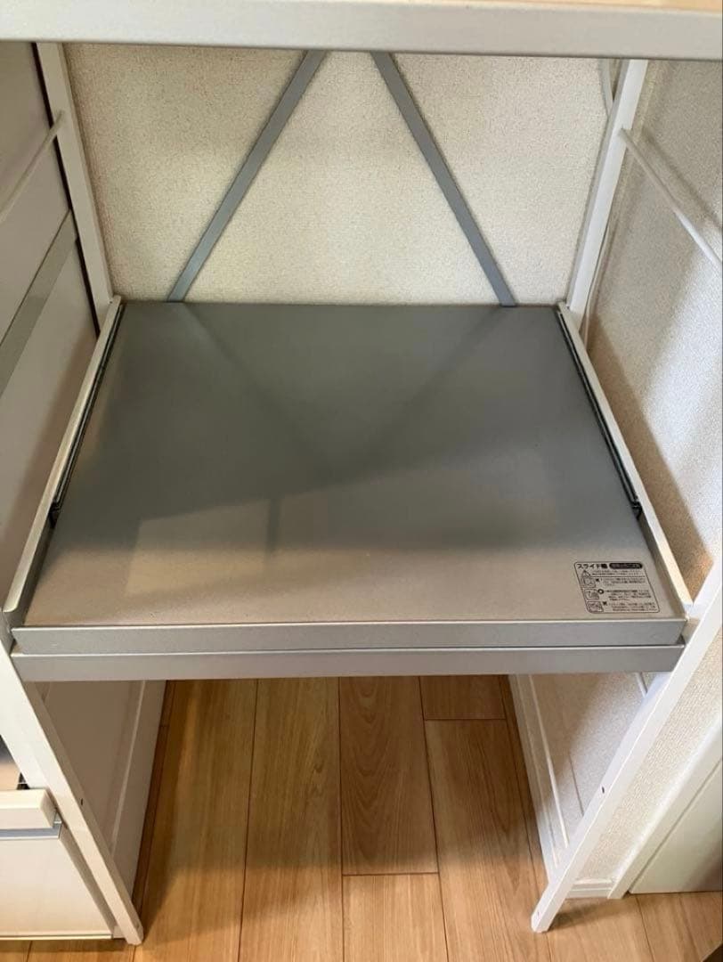 送料込みベルメゾンシルバースチール製オープンシェルフ幅59cm奥行き49cm